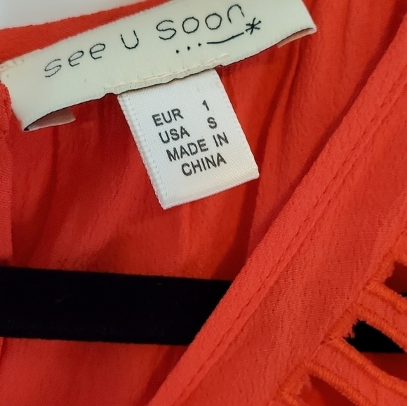 Anthropologie Size Small Coral Tank with Cutout Designs - Picture 2 of 4